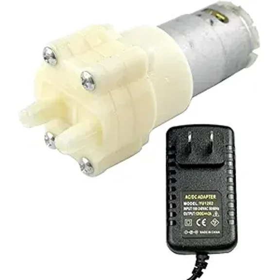 CHANCS 385 Diaphragm Self-priming Pump DC 6V-12V Motor Shock Absorption Water Pumps with Power Supply Input 100V-240V Output DC 12V for Daily Water Cycle of Fish Tank and Home Appliances
