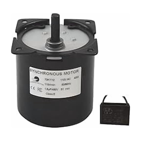 CHANCS 70KTYZ Micro Gear Reduction Slow Speed AC 110V 110RPM Motor Permanent Magnet Synchronous Motor CW/CCW 40W for DIY Sparing Parts