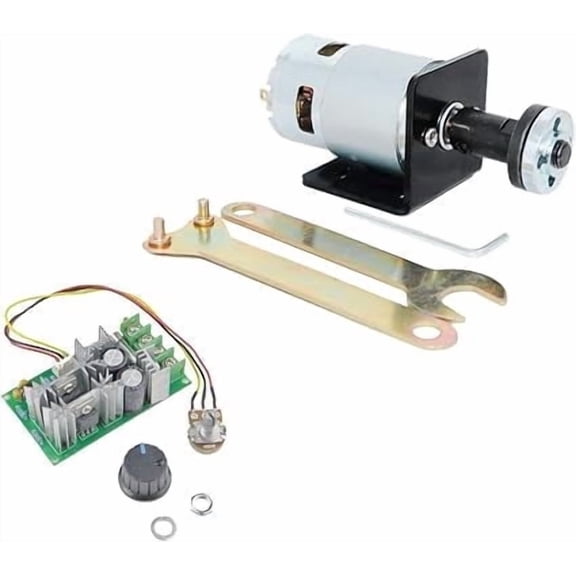 CHANCS 775 DC Motor with Motors Mounting Bracket Black PWM Speed Controller Speed-Adjusting DC Motor Controller for DIY Parts
