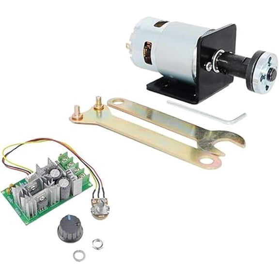 CHANCS 775 DC Motor with Motors Mounting Bracket Black PWM Speed Controller Speed-Adjusting DC Motor Controller for DIY Parts