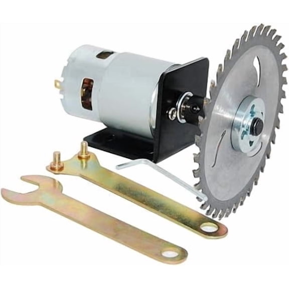 CHANCS 775 Motor DC 12V/24V Table Saw Kit High Power Torque Circular Saw with Saw Blade Chuck and Saw Blade