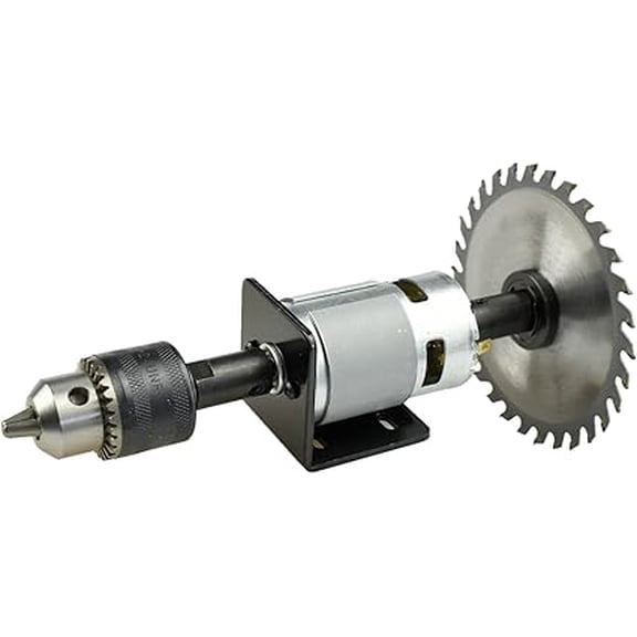 CHANCS 775 Saw Motor DC 24V 12000RPM Gear Motor Dual Output Shaft Drill Chuck Mini Electric Circular Saw DIY