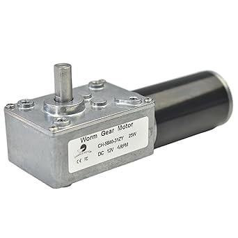 CHANCS 8mm D-Shaft Turbo Motor DC 12V Geared Gearbox Motor 4RPM for Fans,Robots