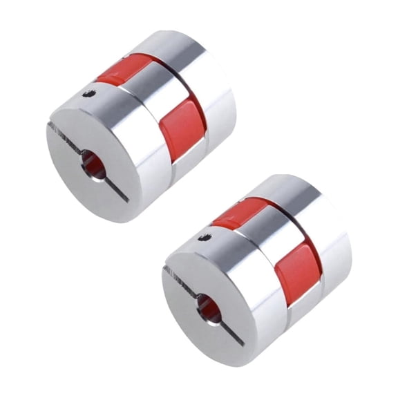 CHANCS D20 L25 Plum Model Motor Shaft Coupling Flexiable Coupler Aluminium Inner Diameter 6.35mm to 6.35mm for Engraving Drilling Milling Machine 2PCS