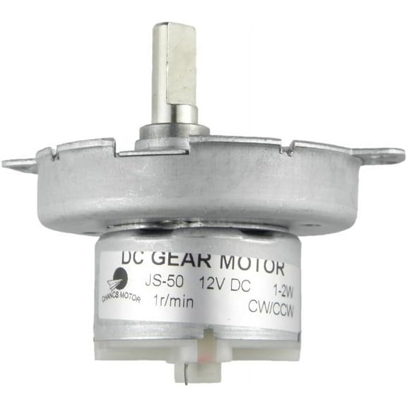 CHANCS DC 12V JS-50 1RPM D-Shaft CW/CCW Gear Synchro Motor Slow Speed Motor Electric Gear Box
