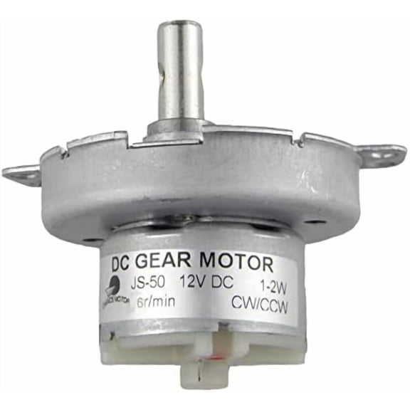 CHANCS DC Gear Motor Electric Motor JS-50 12V DC 6RPM CW/CCW Horizontal Hole Shaft for Fan Motor