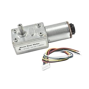 CHANCS DC Worm Gear Motor with Encoder 370WG 12V DC 0.6RPM Speed Reduction Motor Micro Electric Motor for Automation Equipment