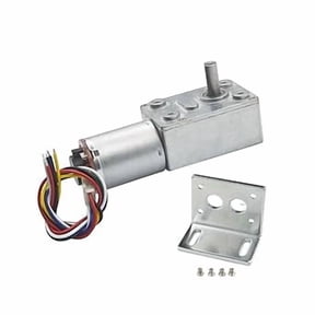 CHANCS DC Worm Gear Motor with Encoder 370WG 12V DC 0.6RPM Speed Reduction Motor Micro Electric Motor with Fixed Motor Bracket
