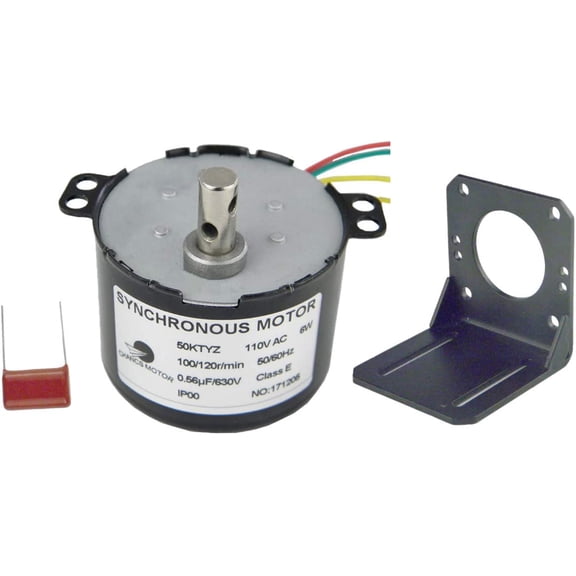 CHANCS Electric Synchronous Motor 50KTYZ 110V 100/120RPM Mini Gear Motor Slow Speed Fixed Bracket