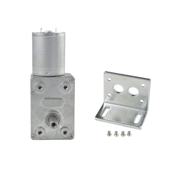 CHANCS Engine Mini Turbine Worm 370WG 24V DC 12RPM Reduction Motor High Carbon Steel Fixing Bracket