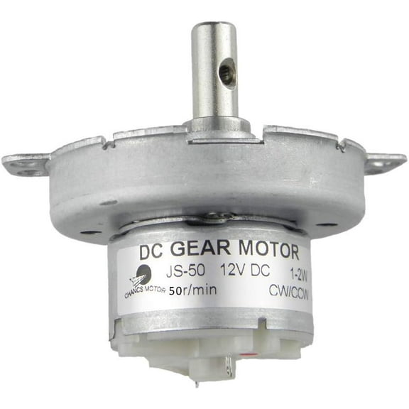 CHANCS Metal Outer Reduction Gear Box DC 12V JS-50 50RPM CW/CCW Mini DC Gear Motor