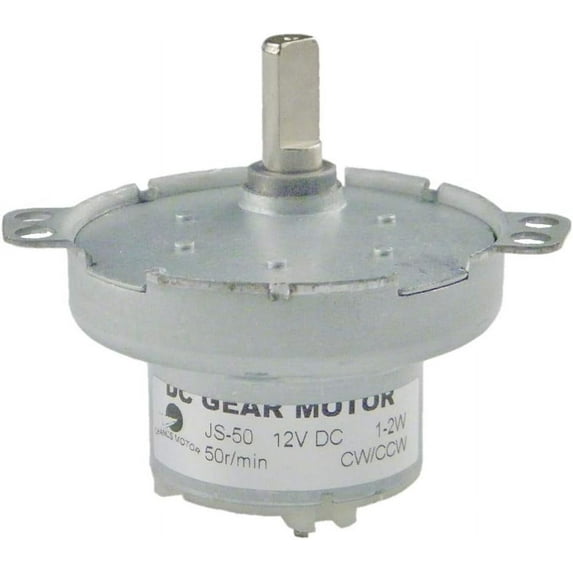 CHANCS Metal Outer Reduction Gear Box DC 12V JS-50 50RPM D-Shaft CW/CCW Mini DC Gear Motor