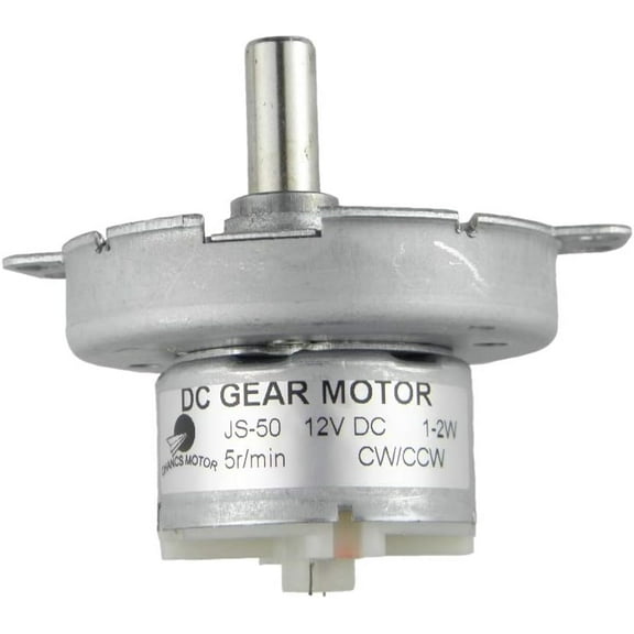 CHANCS Metal Outer Reduction Gear Box DC 12V JS-50 5RPM D-Shaft CW/CCW Mini DC Gear Motor