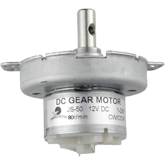 CHANCS Metal Outer Reduction Gear Box DC 12V JS-50 80RPM CW/CCW Mini DC Gear Motor