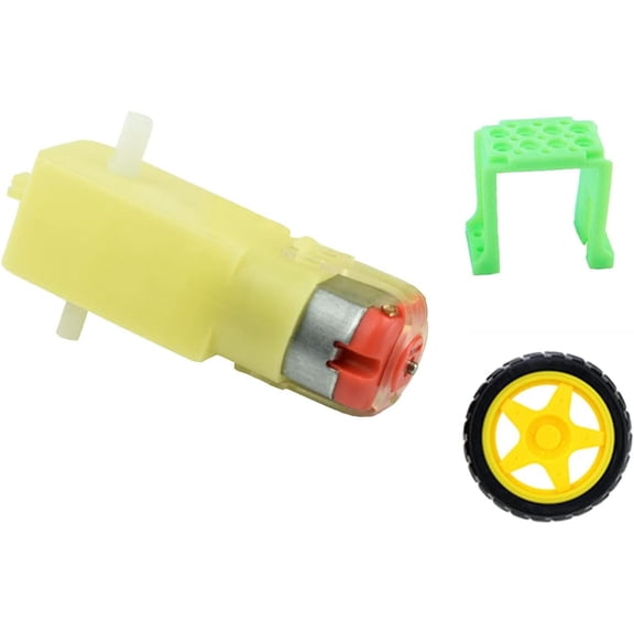 CHANCS Mini DC Motor Double Motor 3V 36RPM 6V 72RPM Geared Motor DC Motor Wheel Parts Kit for Car Chassis 1PC