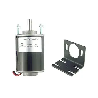 CHANCS Mini Electric Low Noise Motor CH-3420 12V DC 3500RPM Hollow Shaft Bracket Support Fixed Base for DIY Generator
