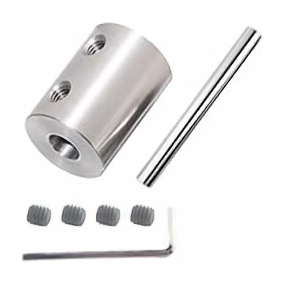 CHANCS Motor Shaft Rigid Sleeve Coupling 3mm to 3mm 100MM Long Steel Shaft Diameter 3mm Bore Rigid Coupling Set Screw for Shaft Motor Accessories