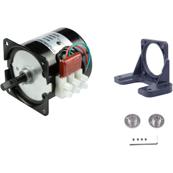 CHANCS Permanent Magnet Synchronous Gear Motor 60KTYZ 110V 5-6RPM Large Torque Small Motor CW/CCWWith Fixed Bracket and Flange Coupling