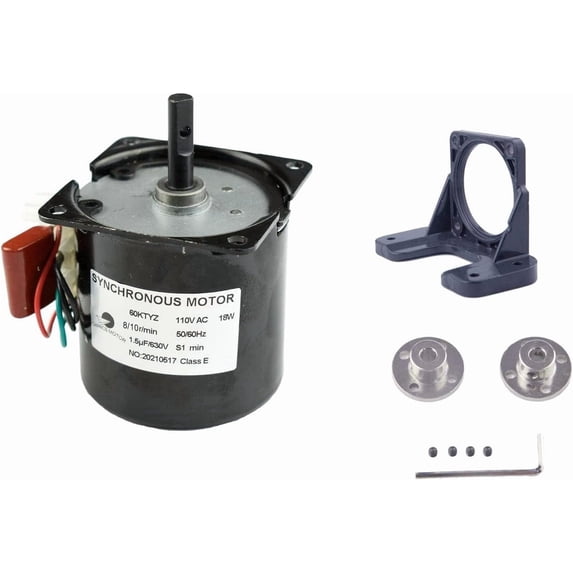 CHANCS Permanent Magnet Synchronous Gear Motor 60KTYZ 110V 8-10RPM with Fixed Bracket and Flange Coupling