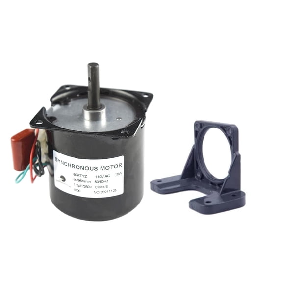 CHANCS Permanent Magnet Synchronous Gear Motor 60KTYZ 110V 80/96r/min CW/CCW with Brakcet and Switch Plug Extension