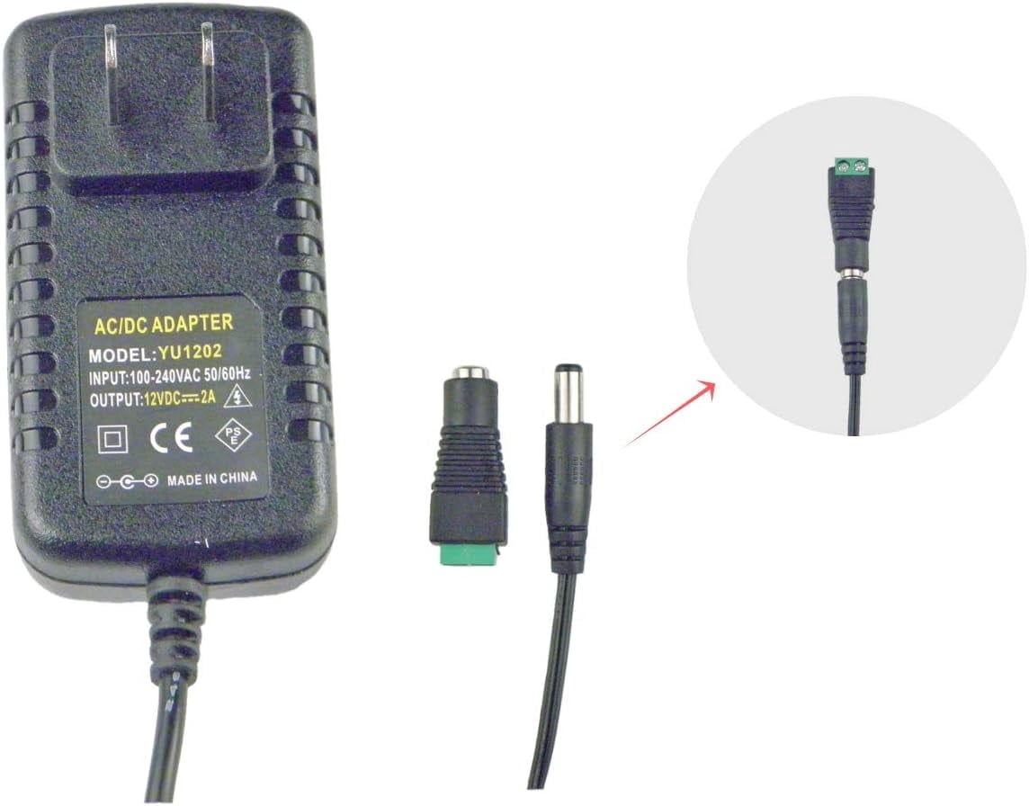 CHANCS Power Adapter Output DC 12V 2.5A Input AC 100-240V DC Power Supply for DC Motor,LED Strip Light