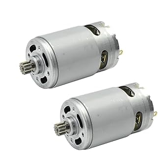 CHANCS RS550 DC Motor 25V 12 Teeth High Torque Gear Motor for Drills/Industrial Tools/Toy Vehicles 2PCS