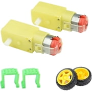 CHANCS Single Shaft Motor Mini DC Motor 3-6V Motor with The Wheel Smart Car Robot Gear Motor 2PCS