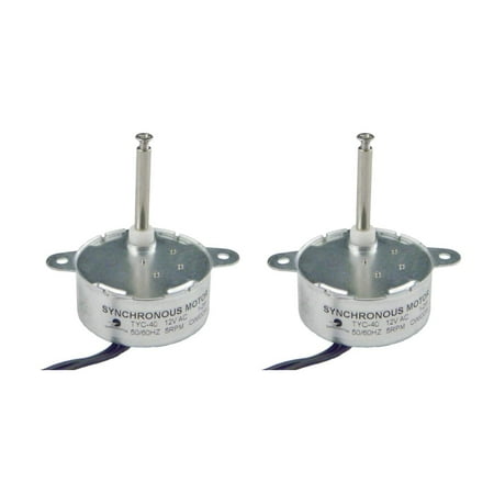 CHANCS Small Synchronous Motor TYC-40 12V 5RPM AC Inner-Shaft Length 33mm Slow Speed Electric Motor 2PCS