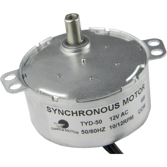 CHANCS Synchronous Synchron Motor TYD-50 12V AC 10-12RPM Flush Shaft 11mm Fixed Rotation CCW Electric Gear Motor