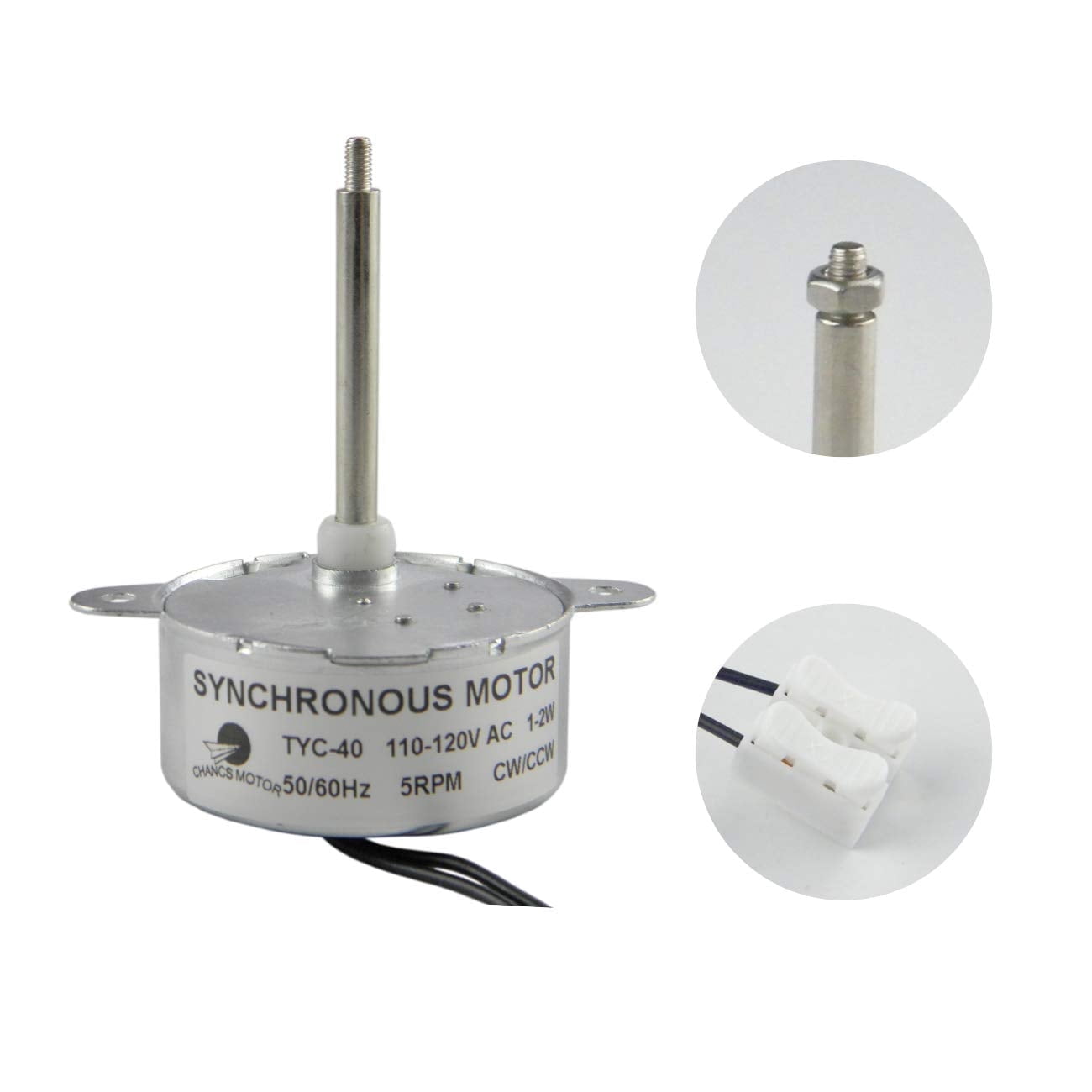 CHANCS TYC-40 110V AC Small Gear Synchro Motor 5/6RPM CW/CCW by Electric Motor Suppliers Micro Motor
