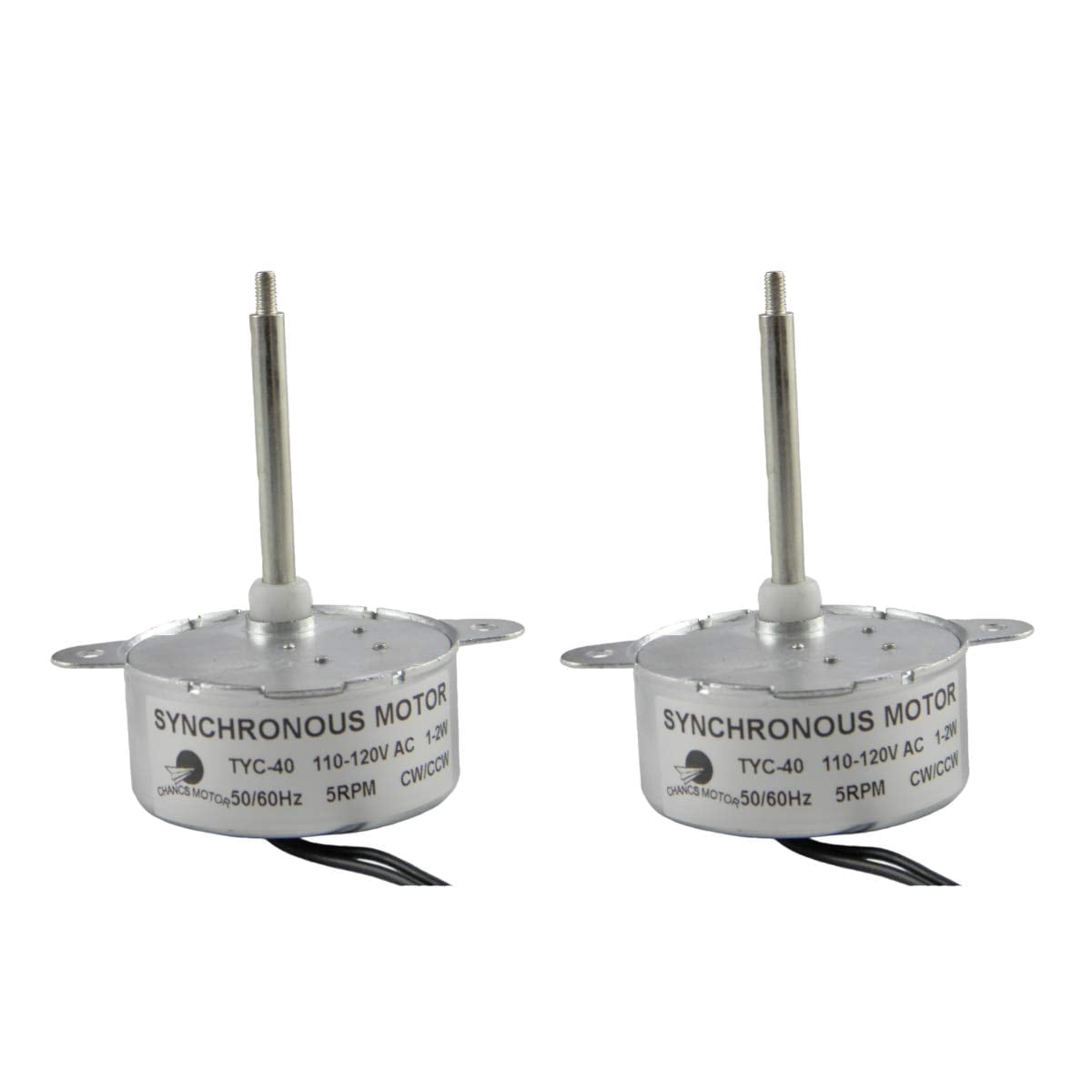 CHANCS TYC-40 110V AC Small Gear Synchro Motor TYZ42 5-6RPM 46mm CW/CCW Micro Motor Slow Speed Electric Motor 2PCS