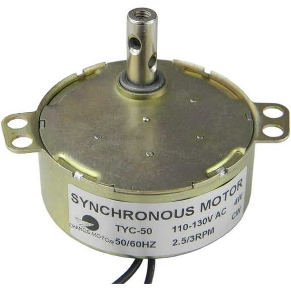 CHANCS TYC-50 Small Synchronous Electric Motor 110V AC 2.5-3RPM CW Gear Synchro Motor for Electric Fireplace