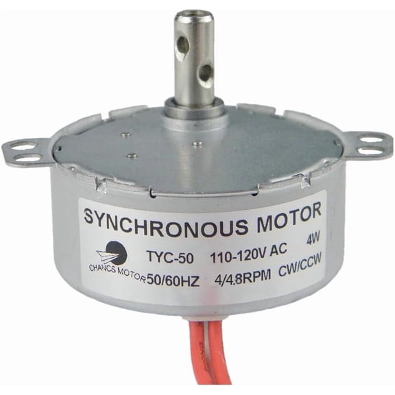 CHANCS TYC-50 Synchronous Motor 110V AC 4/4.8RPM CW/CCW Gear Motor 4W Small Motor for Electric Fireplace