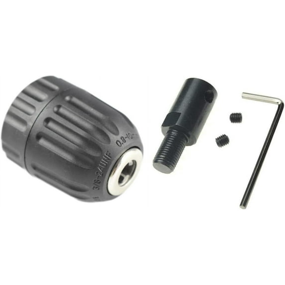 CHANCS Thread 0.8mm-10mm Drill Chuck 3/8-24UNF Threaded Connecting Rod Inner Diameter 10mm Great Clamping Force Keyless Drill bits Drill Accessories for Hand Electric Drill