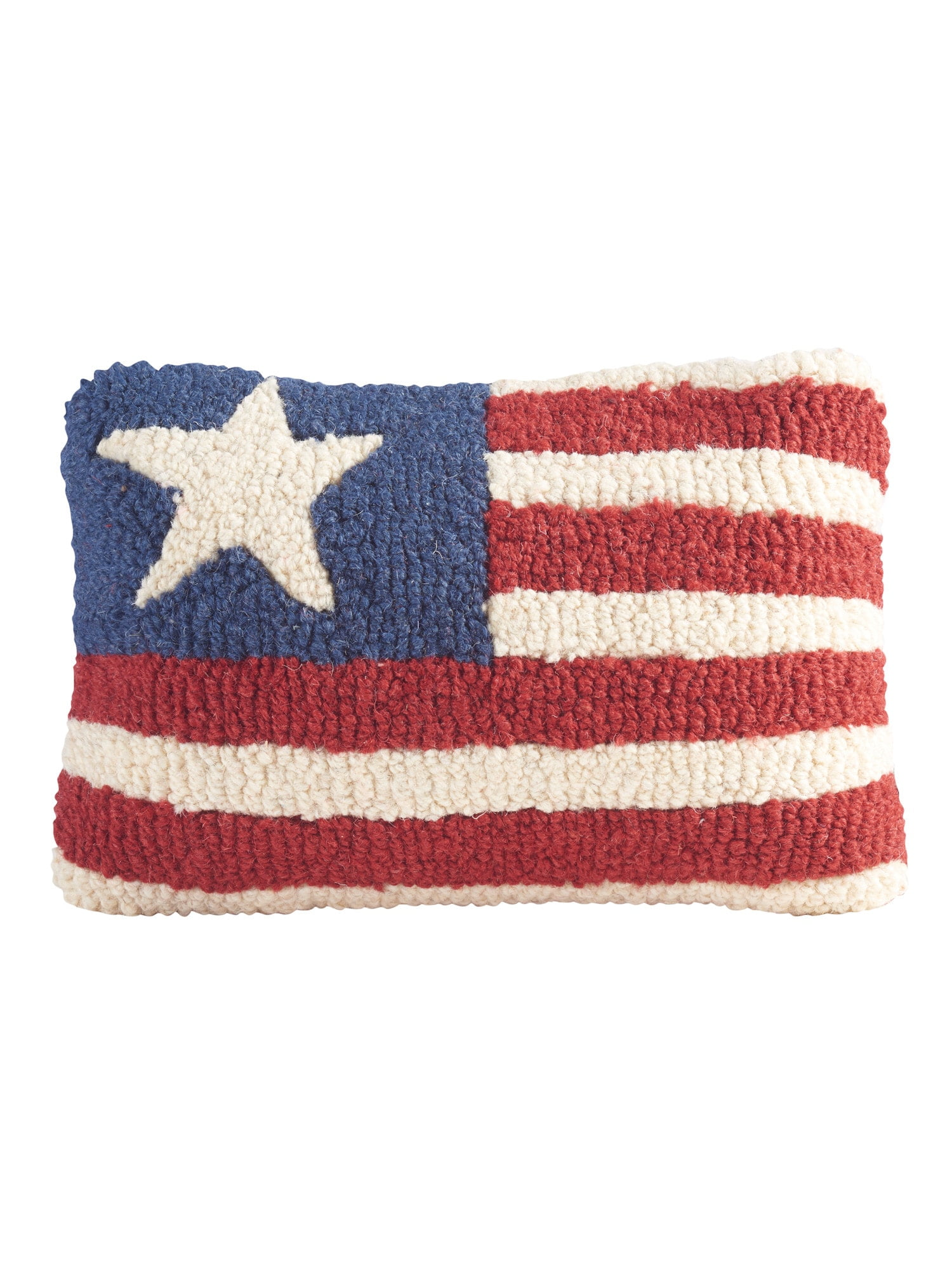 Patriotic Rectangular Wool Blend Throw Pillow, 12" x 8"