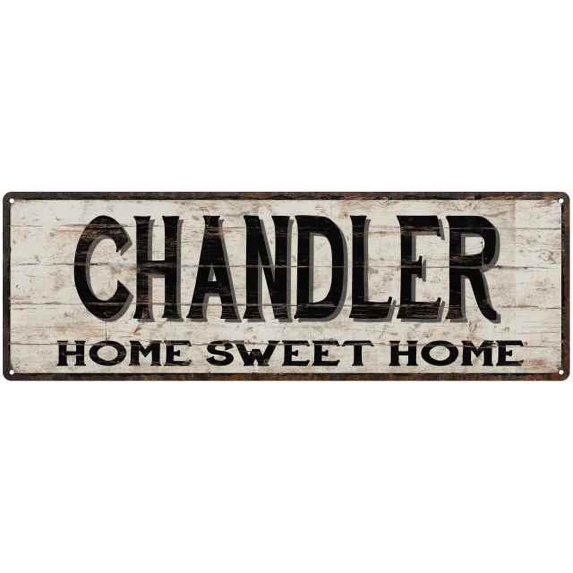 CHANDLER Rustic Home Sweet Home Sign Gift 8x24 Metal Decor 108240084379