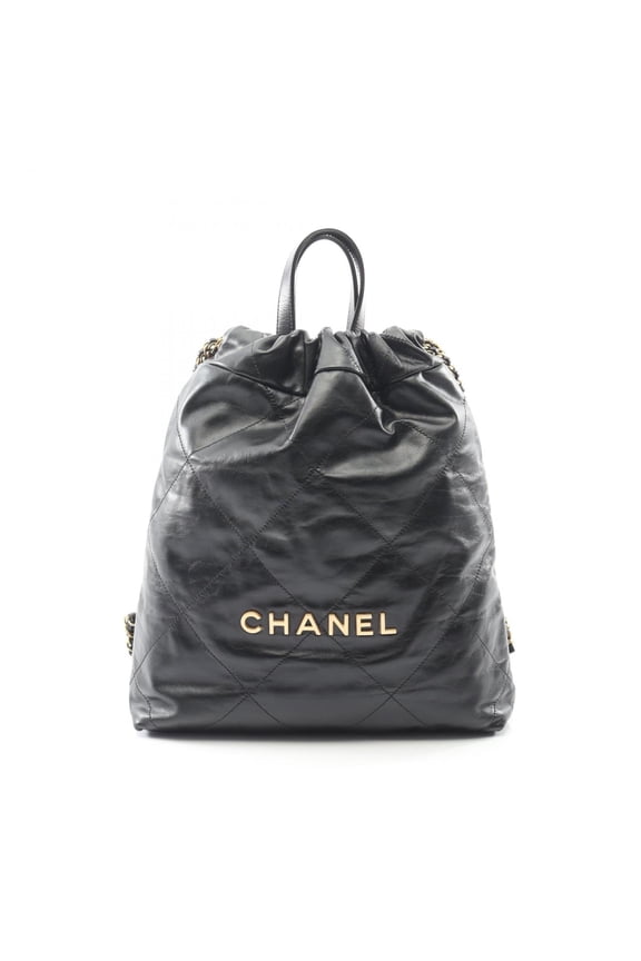 Pre-Owned CHANEL Chanel 22 Small Backpack, Leather, Women's, Black (Good)