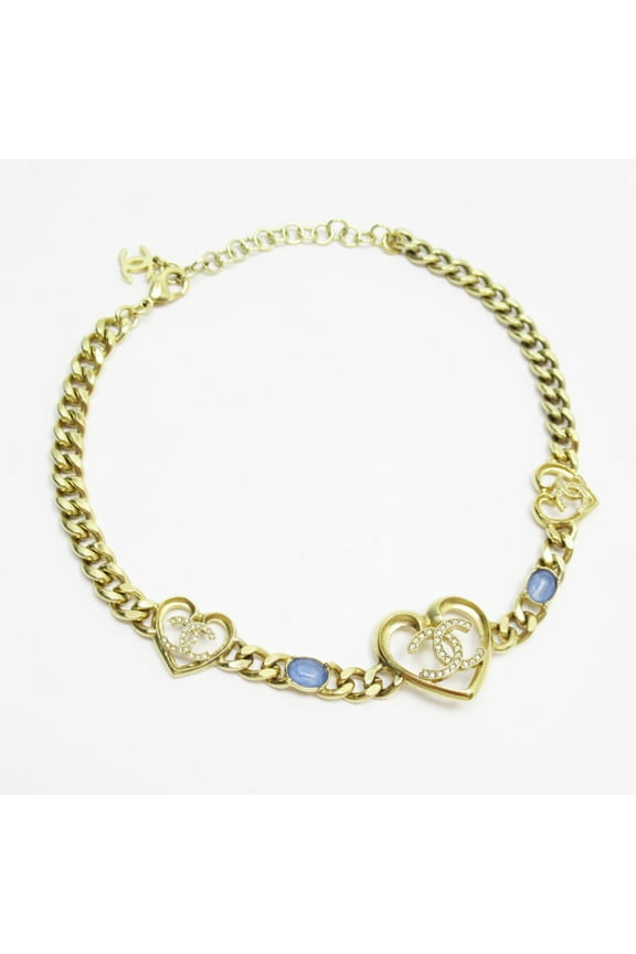 Pre-Owned CHANEL Coco Mark Metal Gold Necklace for Women t19419a (Good)