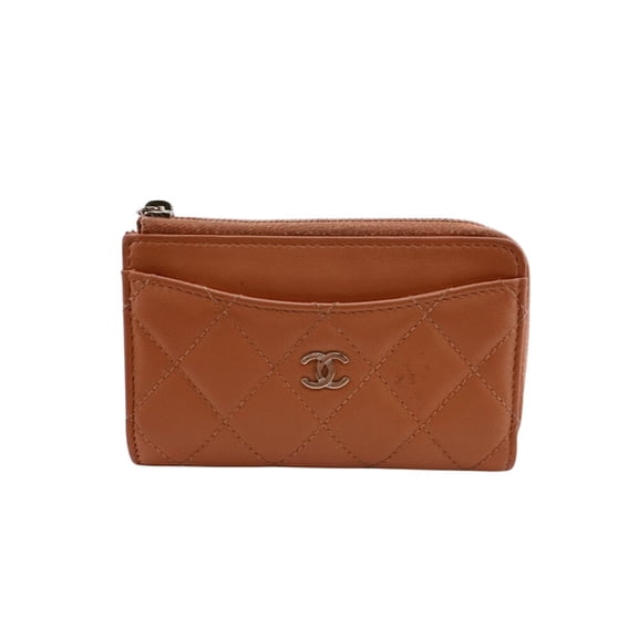 Pre-Owned CHANEL Fragment Case Matelass Wallet Orange