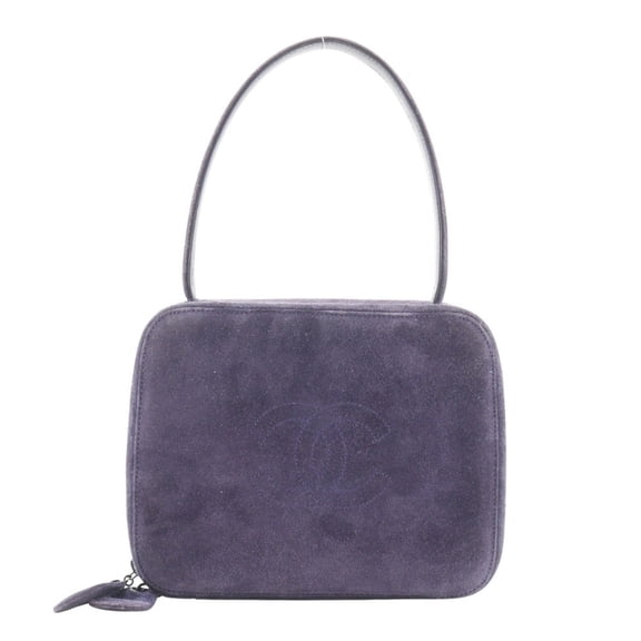Pre-Owned CHANEL One-handle handbag Coco mark suede 1994 purple double One handle... (Good)