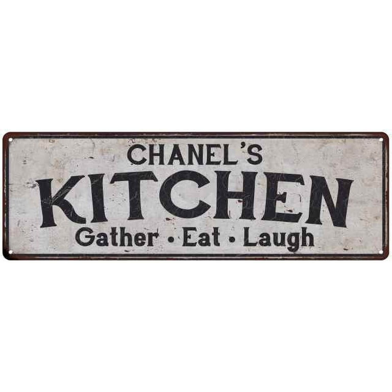 Chanel's Kitchen Rustic Chic Decor Gift 6x18 Sign 106180051594, White