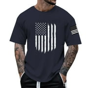 CHANGMOO Grafic Tshirt Mens - Flag Print Men Graphic Tee Breathable Funny T Shirts for Men Mens Print Tee Shirts Men's Short Sleeve T-shirt