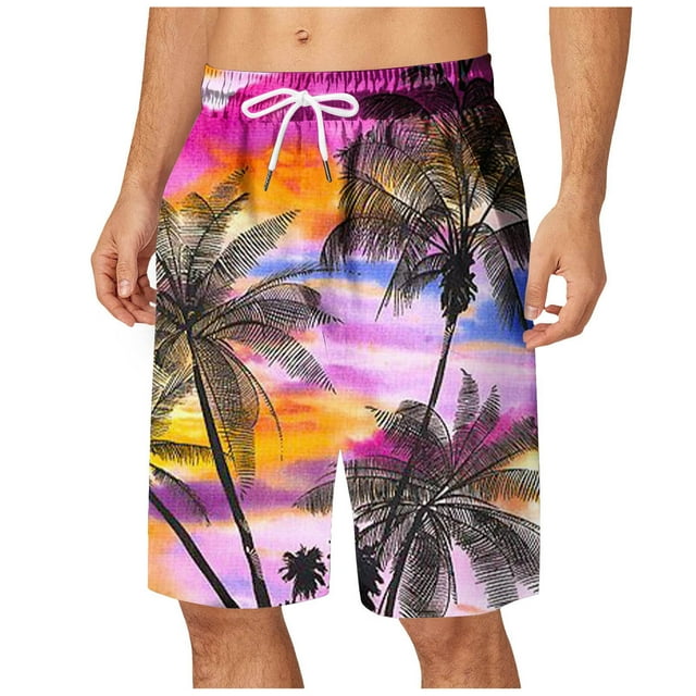 CHANGMOO Jorts Men - Print Board Elastic Waist Causal Mens Swimsuit ...