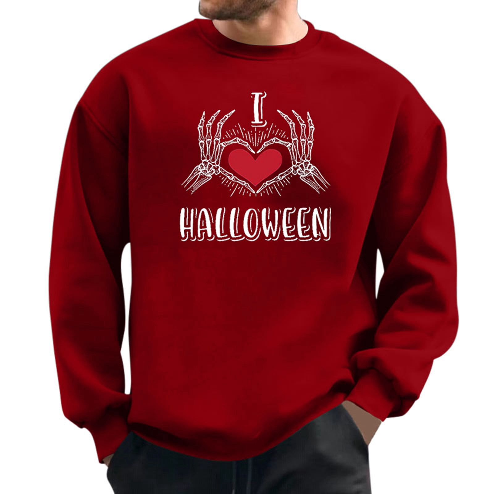 CHANGMOO Long Sleeve Hoodless Sweatshirt for Men - Print Lightweight ...