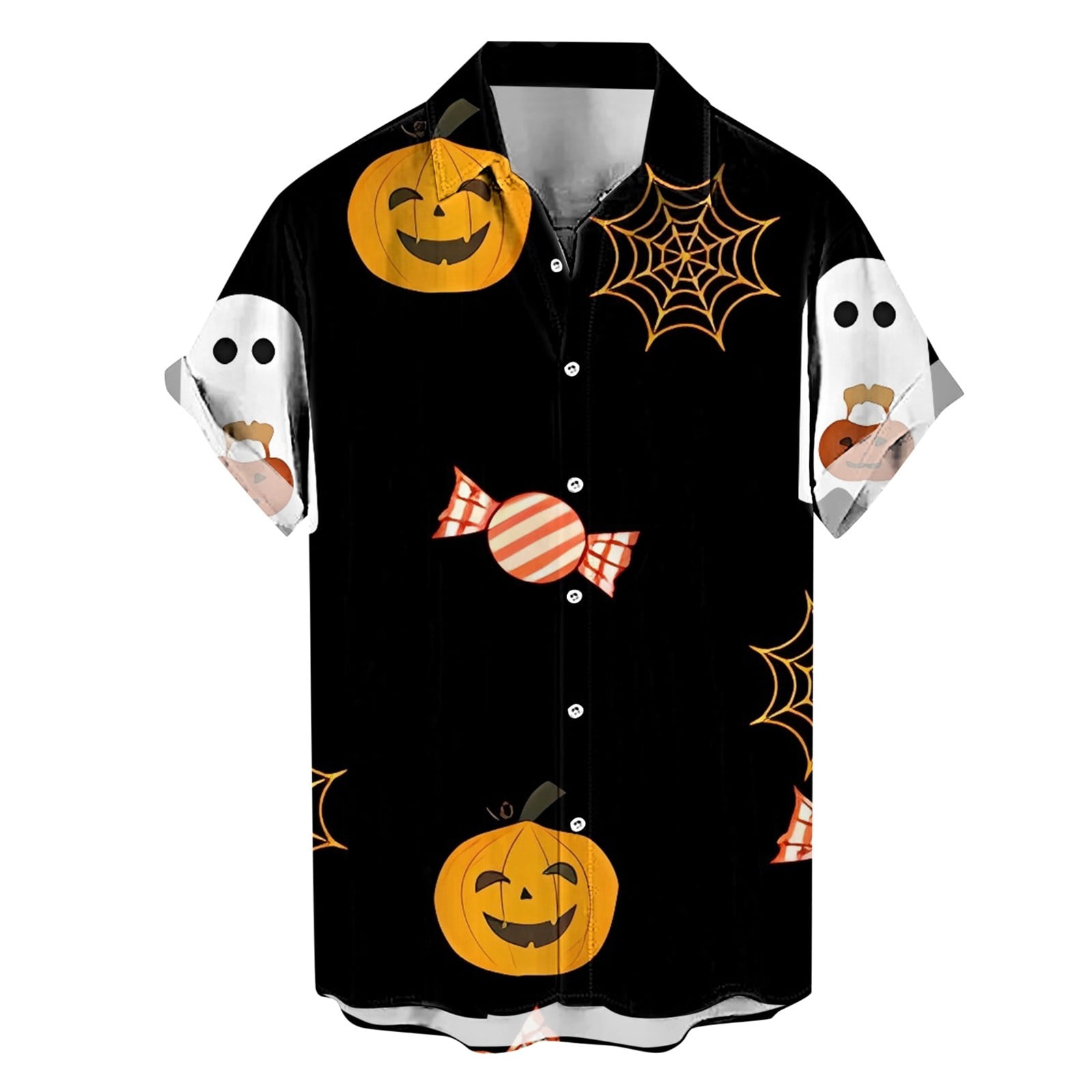 CHANGMOO Men Halloween Shirts Graphic Cute and Funny Pattern Print