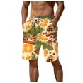 CHANGMOO Mens Bathing Suits Print Board Elastic Waist Holiday Mens Swimsuits 11 Inch Inseam