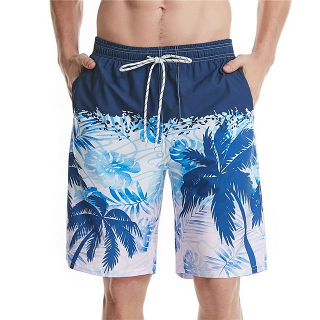 CHANGMOO Mens Swim Suits - Print Beach Elastic Waist Holiday Mens Swim ...