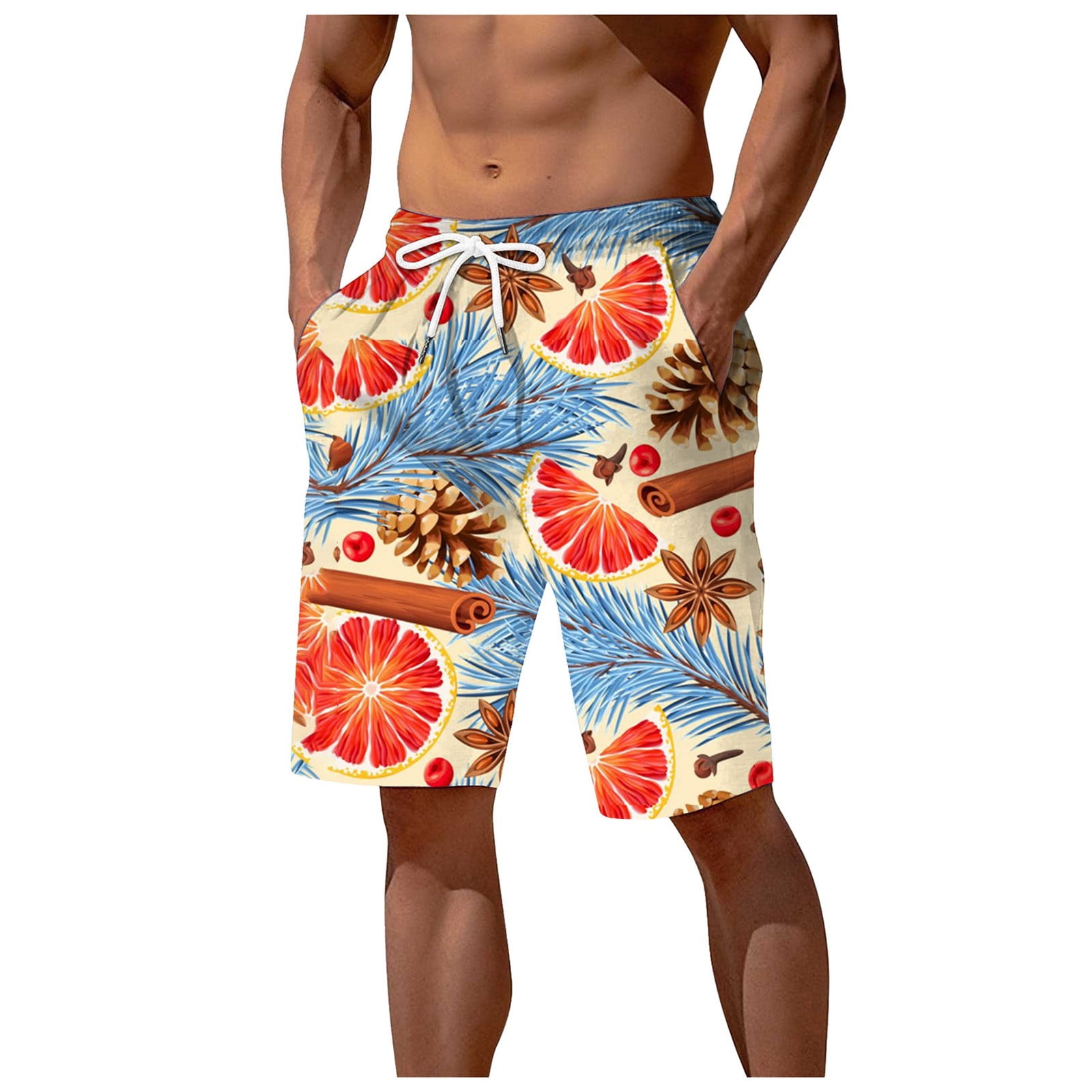 CHANGMOO Mens Swim Trunks 28 Inch Inseam - Print Beach Quick Drying ...