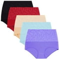 thumbnail image 1 of CHANGMOO Seamless No Show Underwear for Women - Bikini Underwear Thongs for Women High Waist Women Cotton Panties Sports Underwear Underwear Cotton 5-Pack, 1 of 5