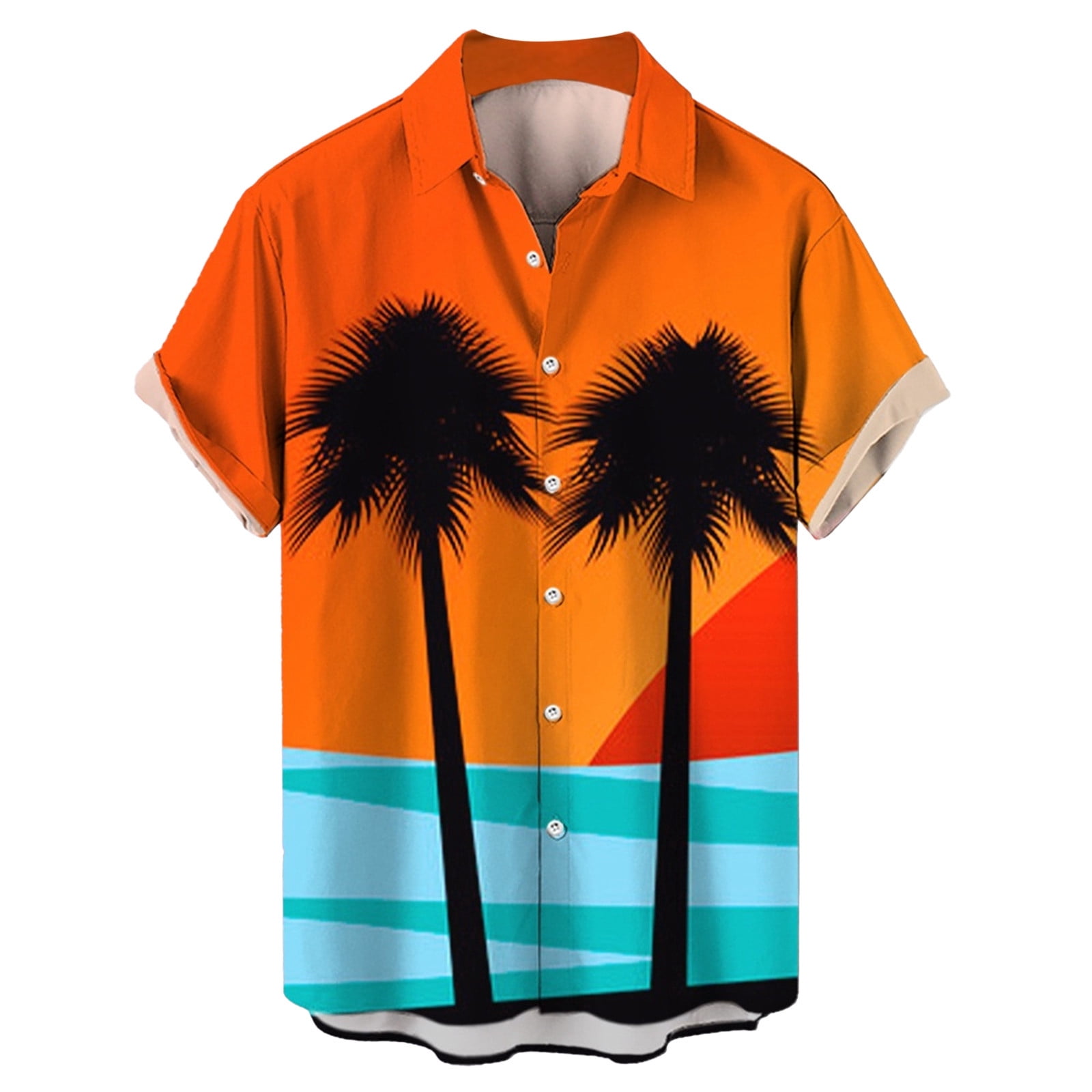 CHANGMOO Slim Fit Hawaiian Shirts for Men Button Down Men's Hawaiian